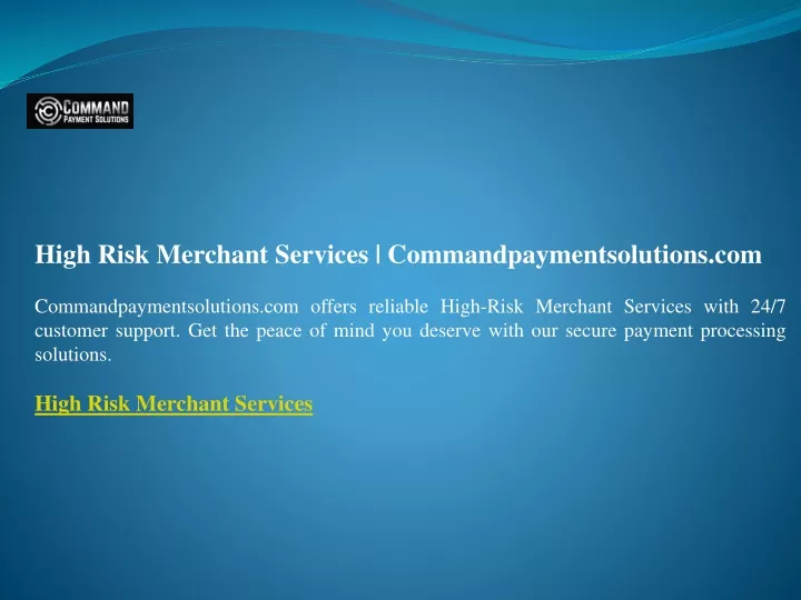 high risk merchant services