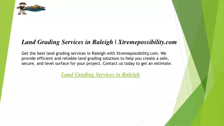 land grading services in raleigh