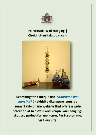 Handmade Wall Hanging | Chokhidhanikalagram.com