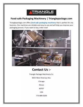 Food-safe Packaging Machinery Trianglepackage.com