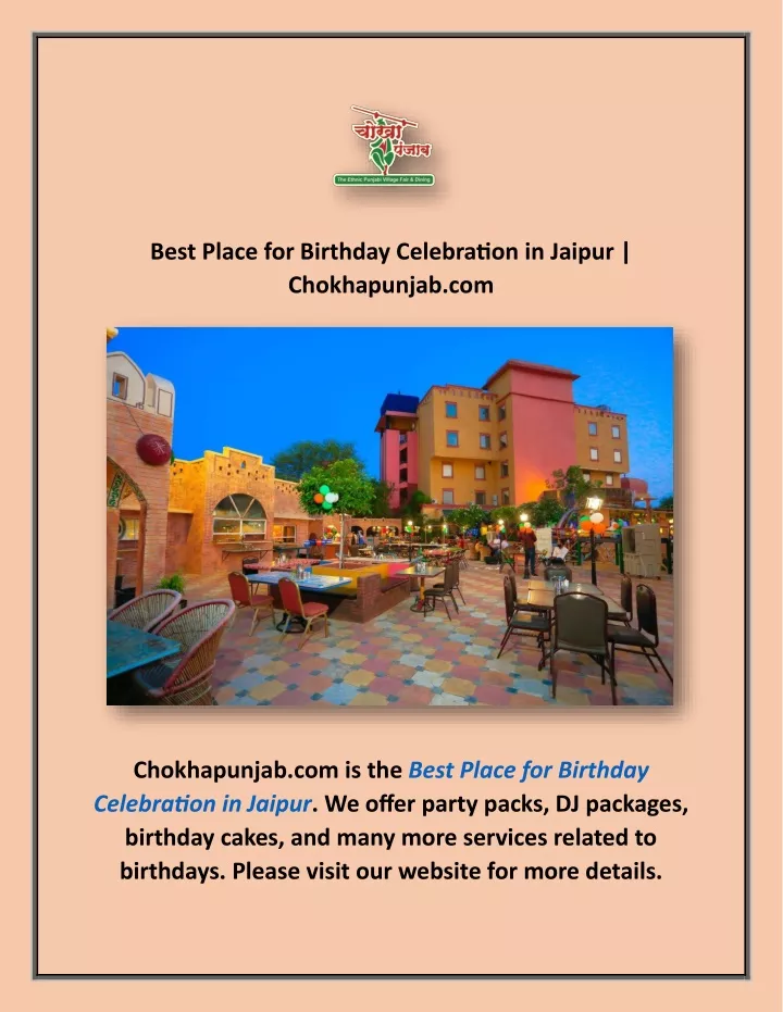 best place for birthday celebration in jaipur