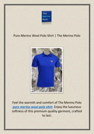 Pure Merino Wool Polo Shirt | The Merino Polo