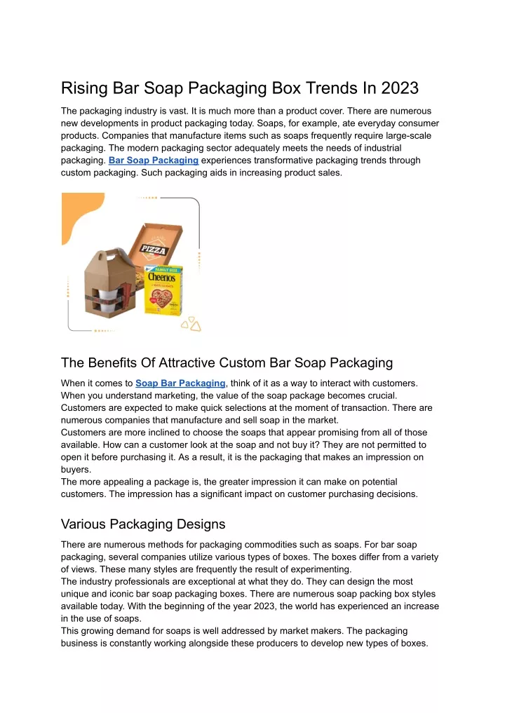 rising bar soap packaging box trends in 2023