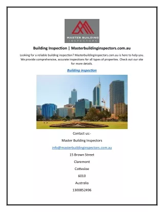 building inspection masterbuildinginspectors