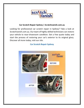 car scratch repair sydney scratchvanish com au