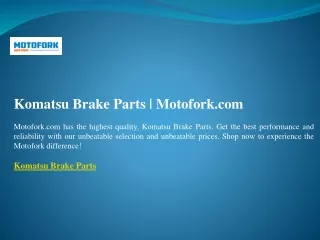Komatsu Brake Parts  Motofork.com