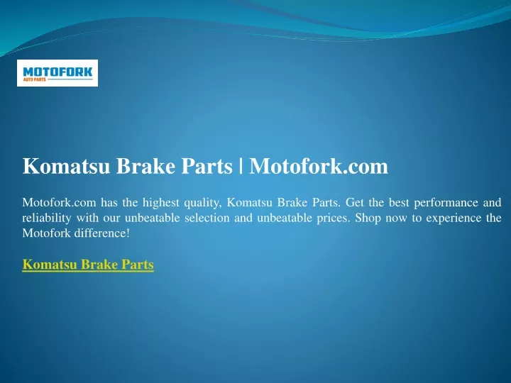 komatsu brake parts motofork com motofork