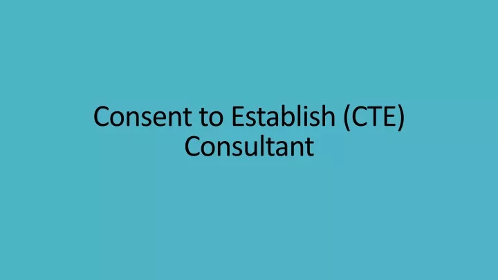 consent to establish cte consultant