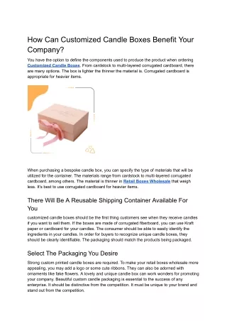 how can customized candle boxes benefit your