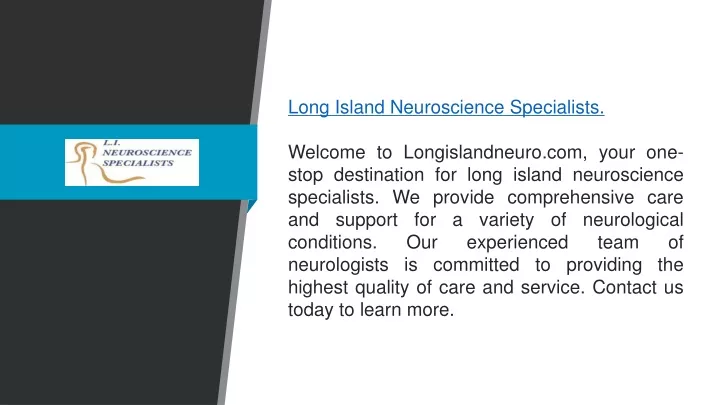 long island neuroscience specialists welcome