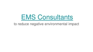 EMS Consultants for Environmental Management System