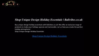 Shop Unique Design Holiday Essentials  Balivibes.co.uk