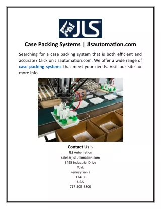 case packing systems jlsautomation com