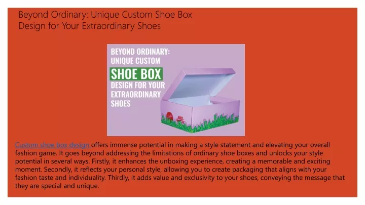 beyond ordinary unique custom shoe box design for your extraordinary shoes