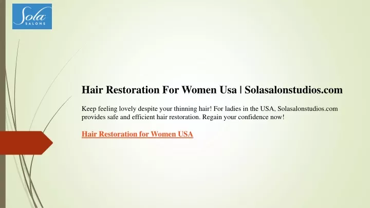 hair restoration for women usa solasalonstudios