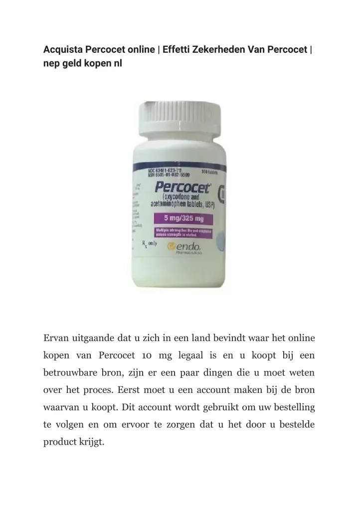 acquista percocet online effetti zekerheden