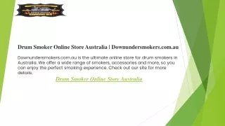 Drum Smoker Online Store Australia  Downundersmokers.com.au
