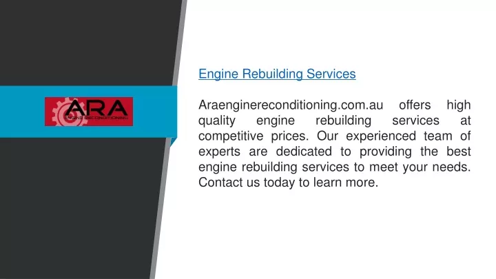 engine rebuilding services