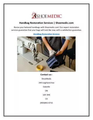 handbag restoration services shoemedic com