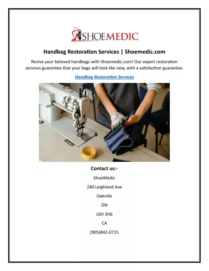 handbag restoration services shoemedic com