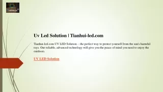 Uv Led Solution  Tianhui-led.com