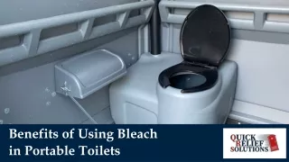 The Truth about Using Bleach in a Portable Toilet
