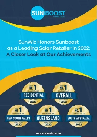 SunWiz Honors Sunboost as Leading Solar Retailer in 2022