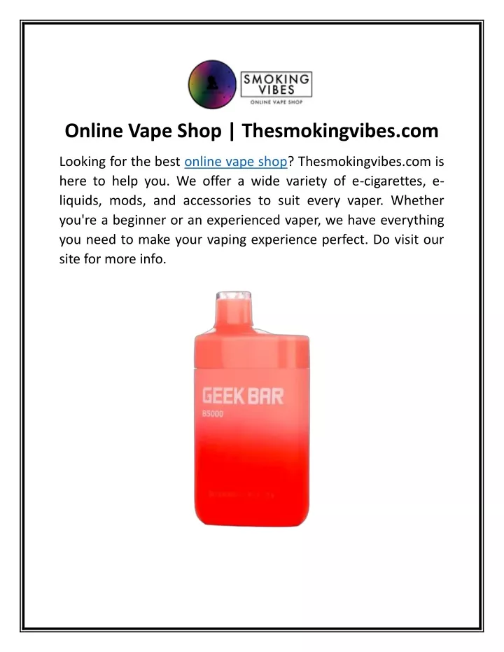 online vape shop thesmokingvibes com