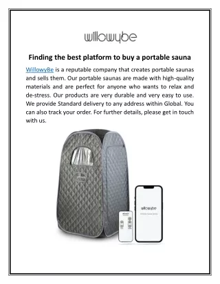 Finding the best platform to buy a portable sauna