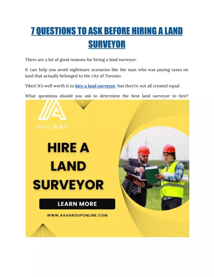 7questionstoaskbeforehiringaland surveyor