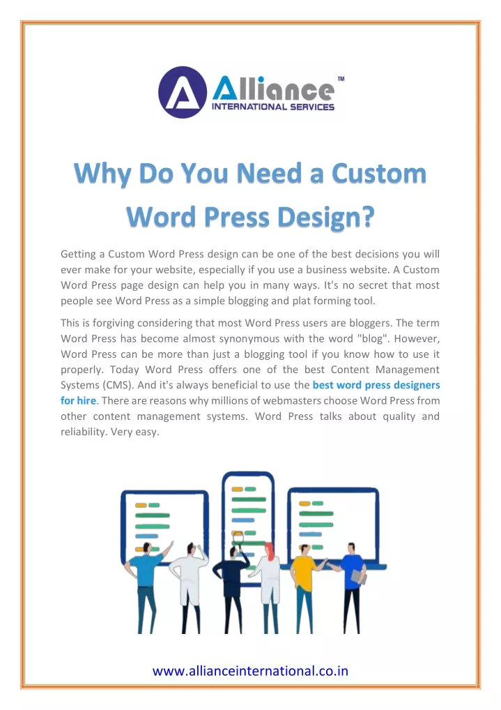 why do you need a custom word press design