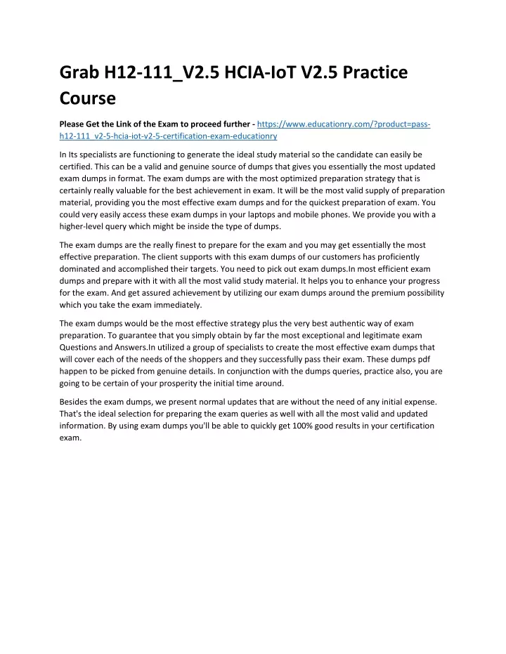 grab h12 111 v2 5 hcia iot v2 5 practice course