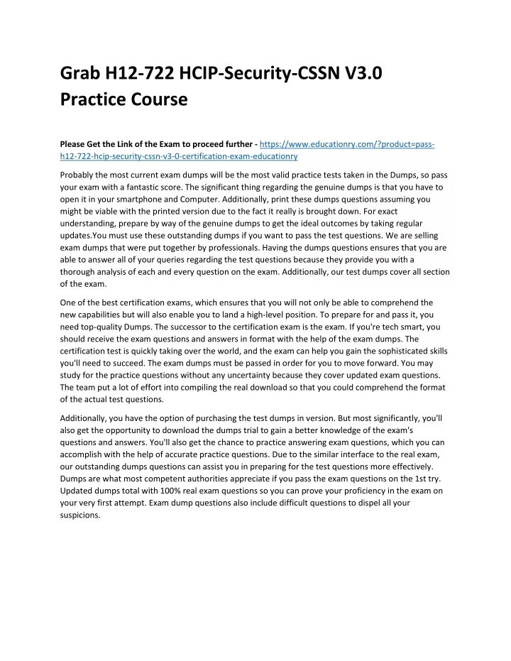 grab h12 722 hcip security cssn v3 0 practice