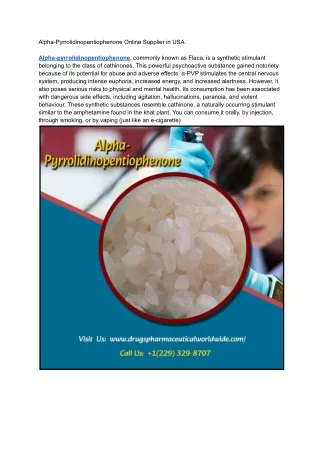 Alpha-Pyrrolidinopentiophenone Online Supplier in USA