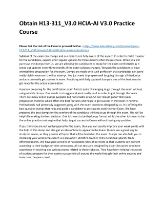 obtain h13 311 v3 0 hcia ai v3 0 practice course