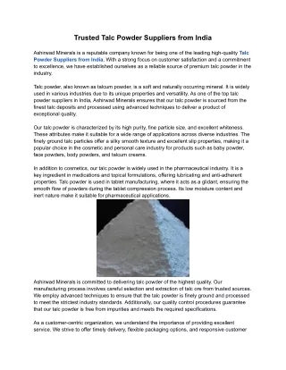 pdf-Trusted Talc Powder Suppliers from India