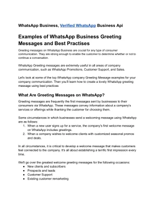WhatsApp For Business | Facilitate your business with WhatsApp Business APIs