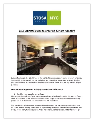 your ultimate guide to ordering custom furniture