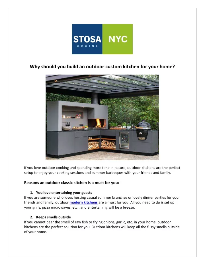 why should you build an outdoor custom kitchen