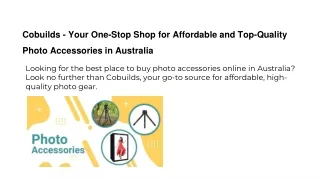 Affordable and Top-Quality Photo Accessories in Australia