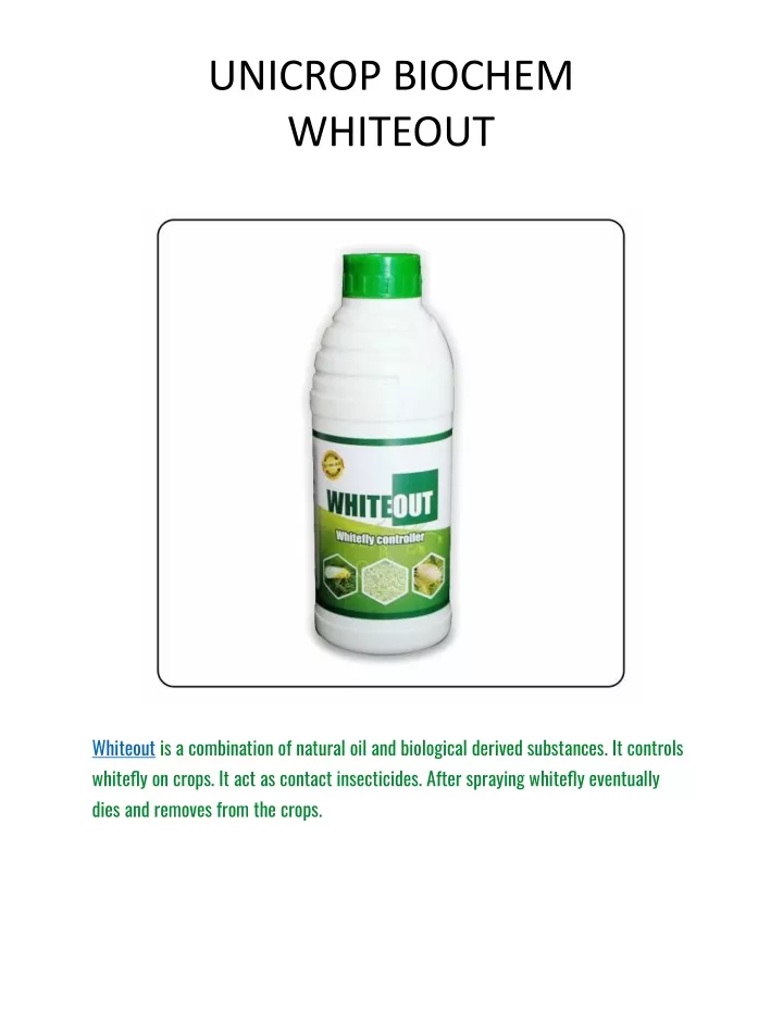 unicrop biochem whiteout