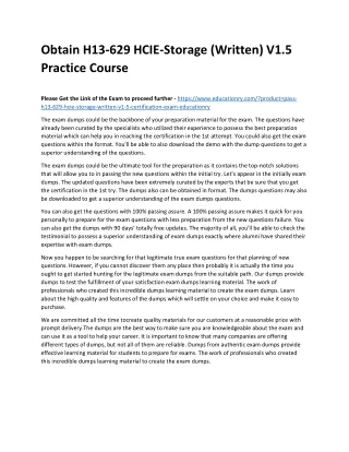 obtain h13 629 hcie storage written v1 5 practice