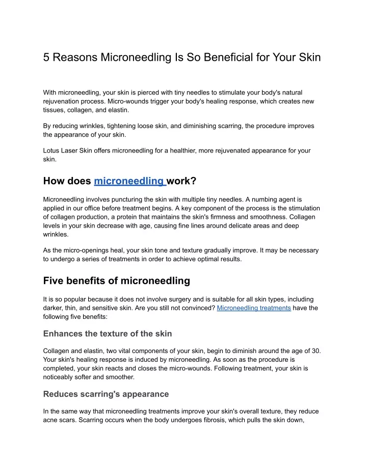 5 reasons microneedling is so beneficial for your