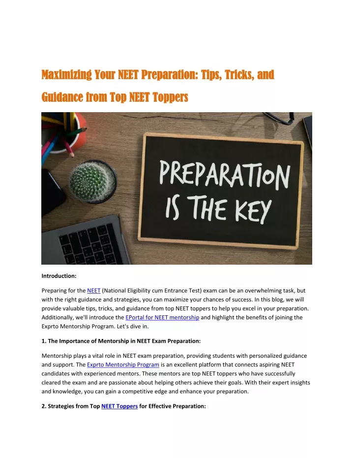 maximizing your neet preparation tips tricks