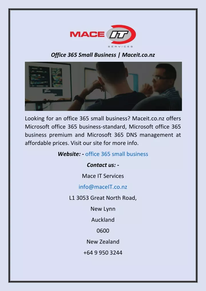 office 365 small business maceit co nz