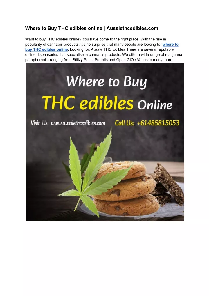where to buy thc edibles online aussiethcedibles