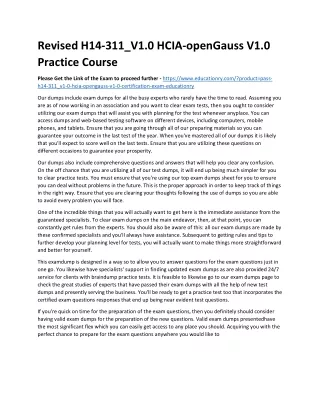 revised h14 311 v1 0 hcia opengauss v1 0 practice