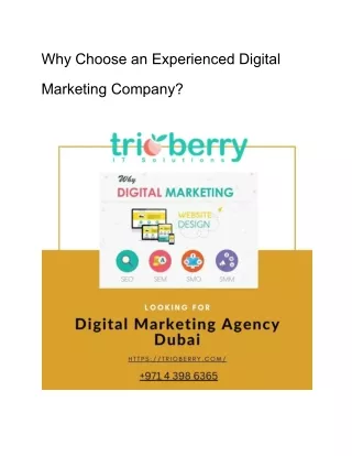 Why choose an experienced digital marketing company_