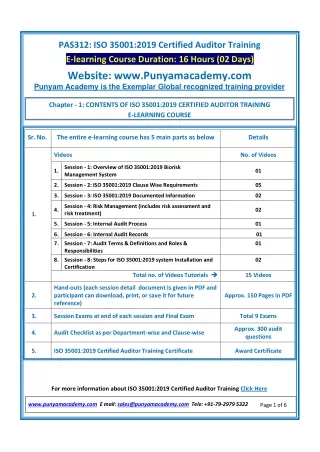 pas312 iso 35001 2019 certified auditor training