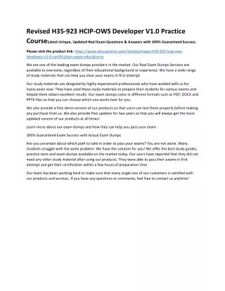 revised h35 923 hcip ows developer v1 0 practice